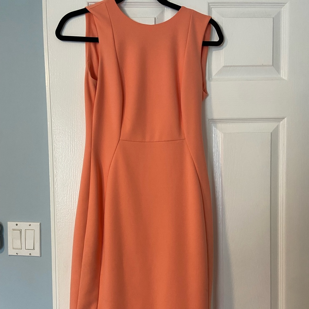 Salmon color Calvin Klein dress hemmed! Worn once for wedding - Picture 1 of 5
